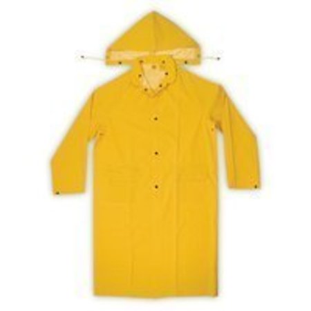 CLC WORK GEAR CLC CLIMATE GEAR R105X Protective Coat, XL, PVC, Yellow, Detachable Collar, Snap Front Closure R105X